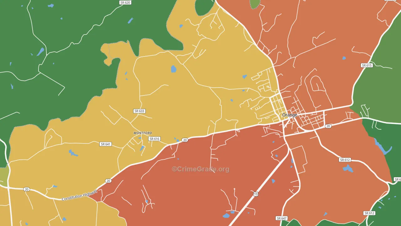 Montford, VA Map of Theft Rates