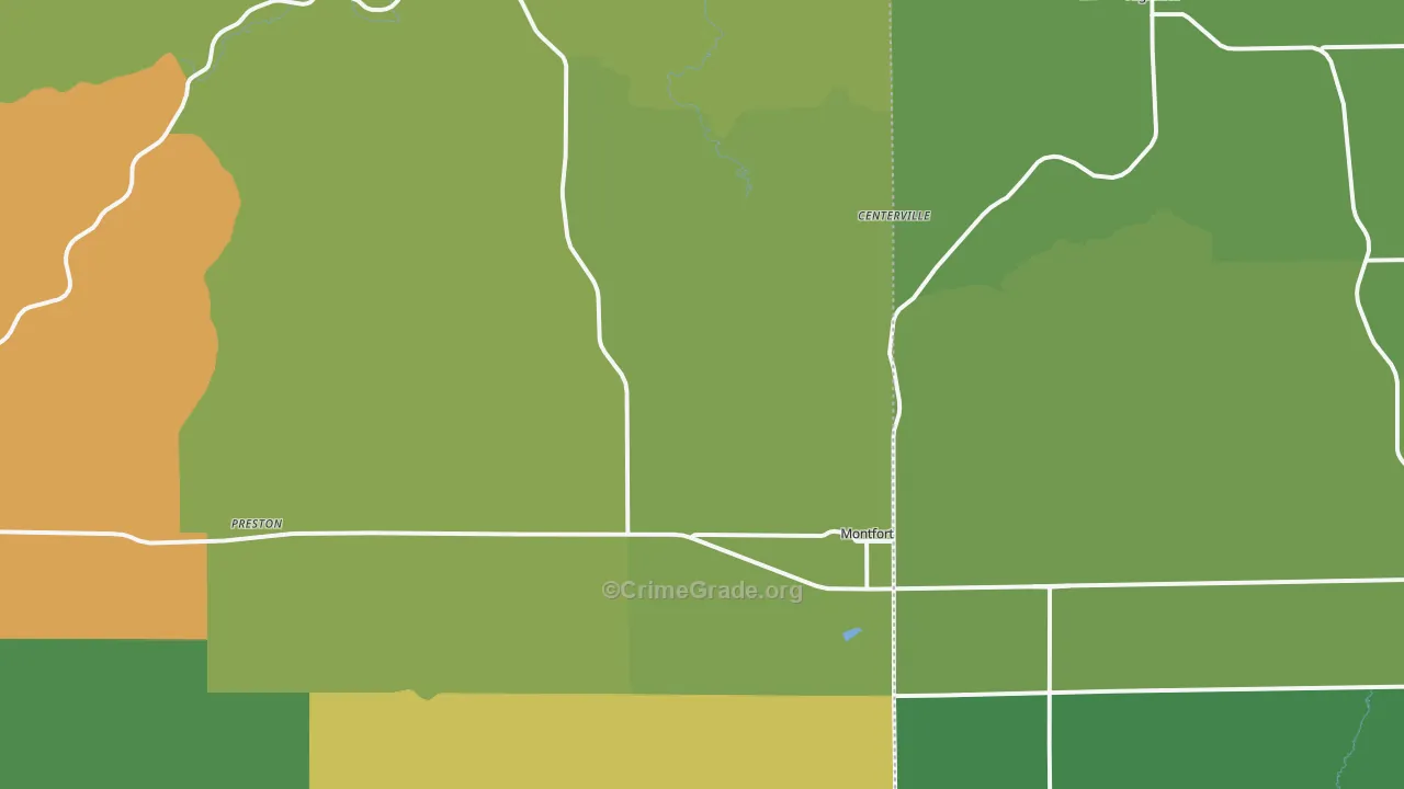 Montfort, WI Map of Theft Rates