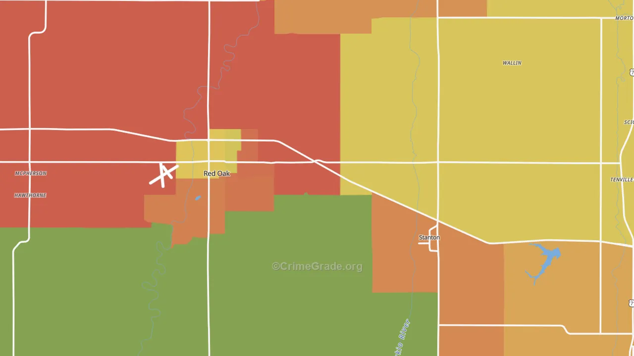 Montgomery County, IA Map of Theft Rates