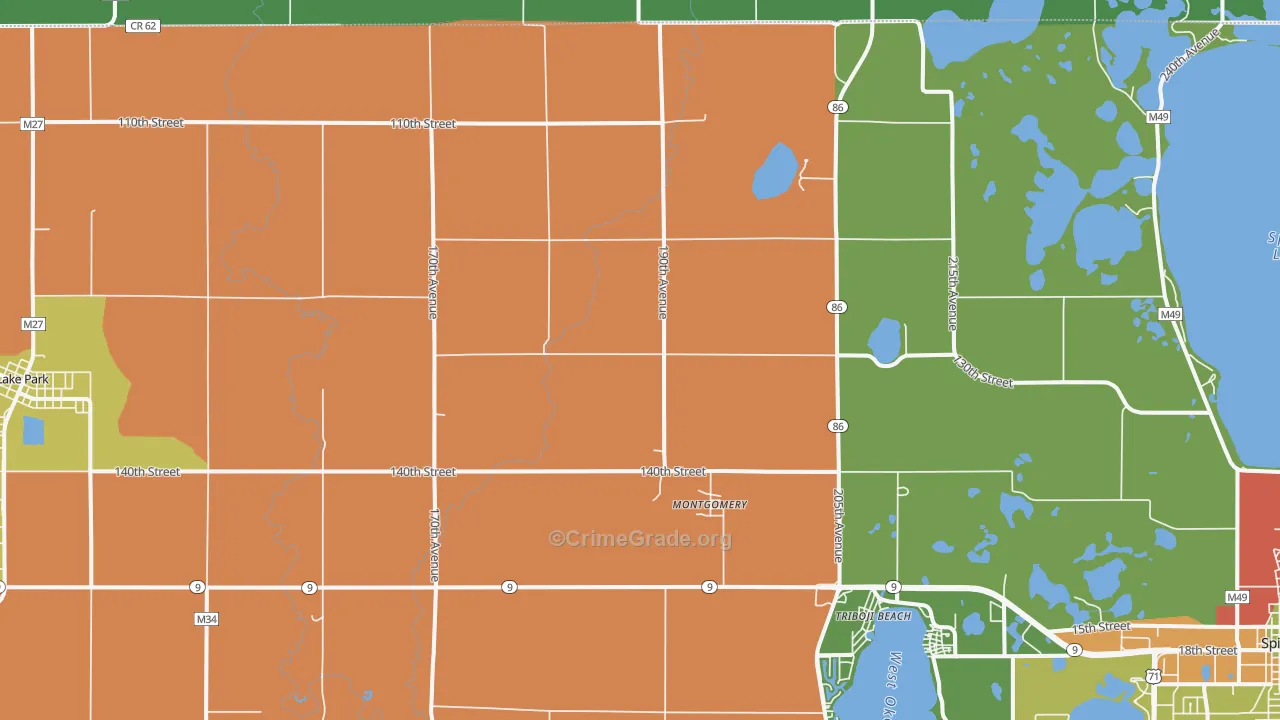 Montgomery, IA Map of Theft Rates