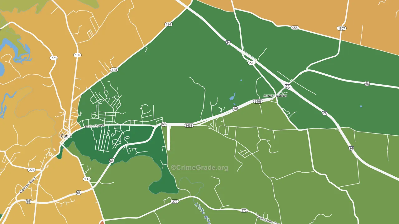 Montgomery, KY Map of Theft Rates