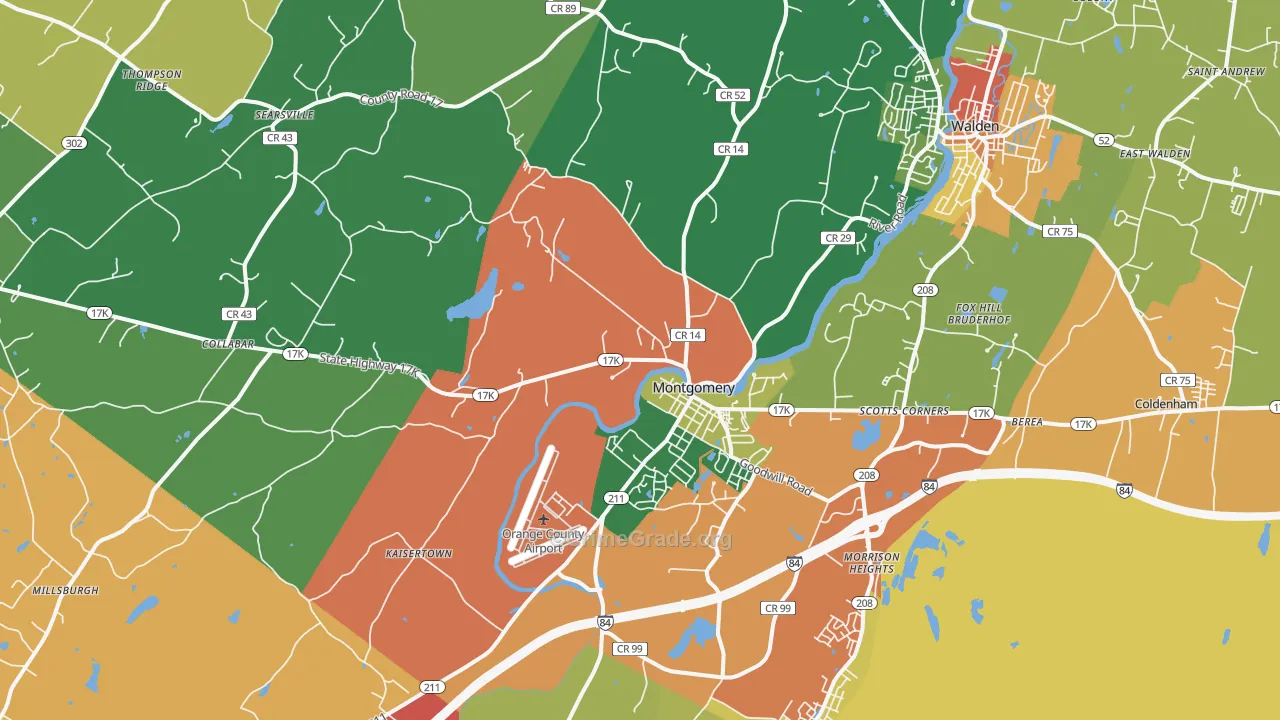 Montgomery, NY Map of Theft Rates