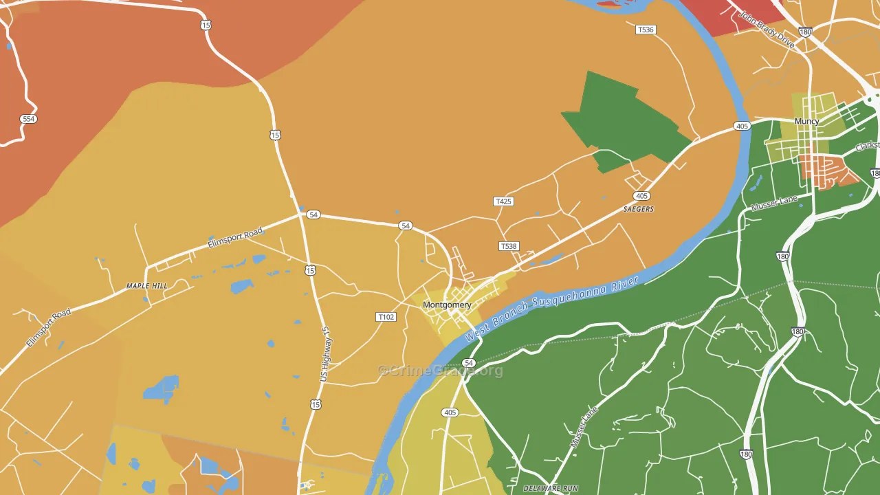 Montgomery, PA Map of Theft Rates