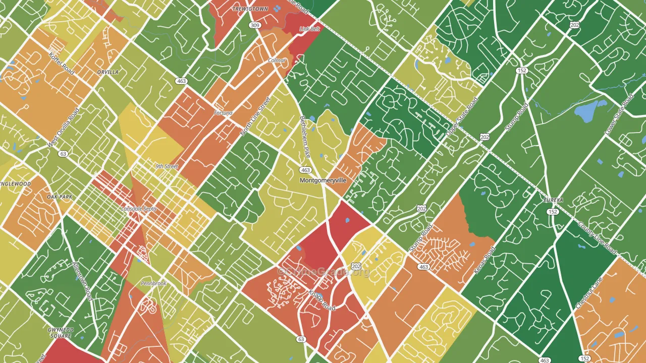 Montgomeryville, PA Map of Theft Rates