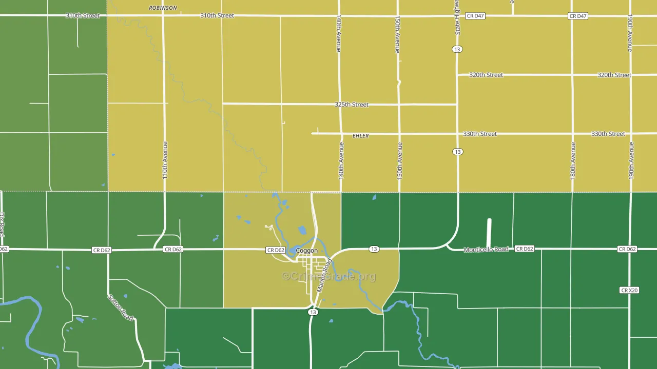 Monti, IA Map of Theft Rates