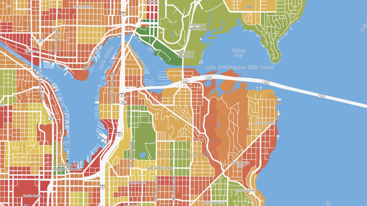 Montlake, Seattle, WA Map of Theft Rates
