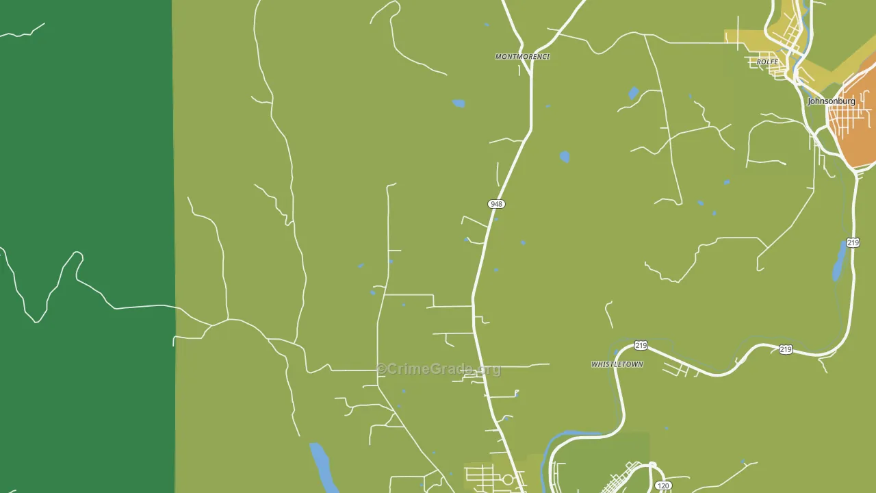 Montmorenci, PA Map of Theft Rates