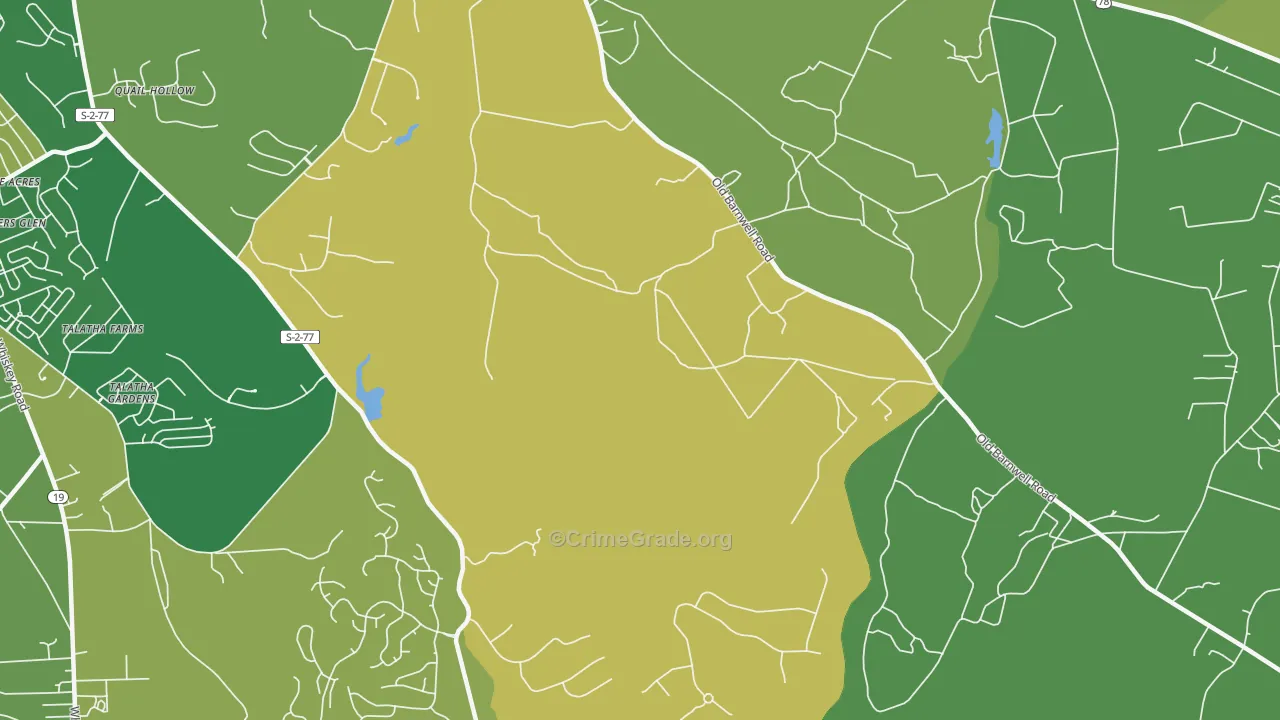 Montmorenci, SC Map of Theft Rates