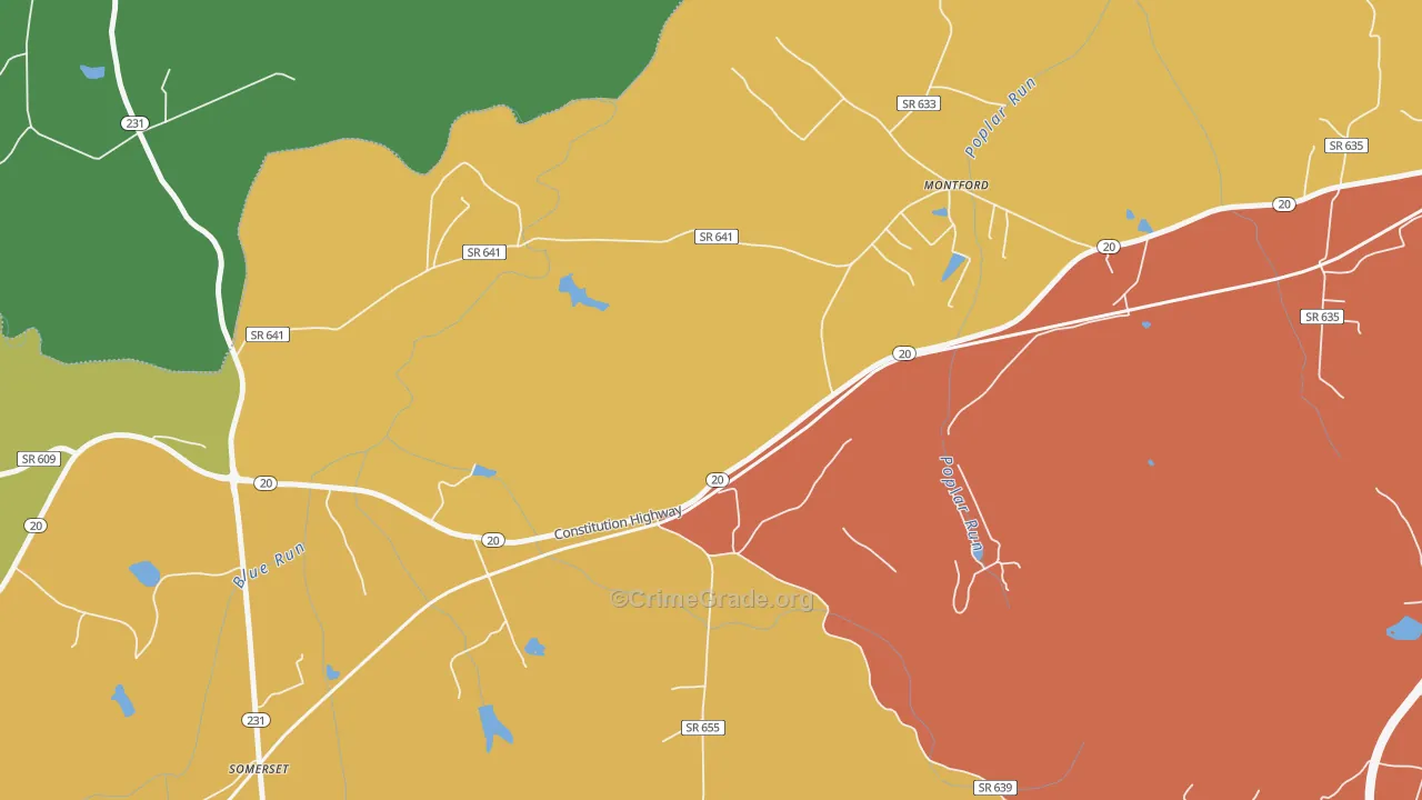 Montpelier Station, VA Map of Theft Rates