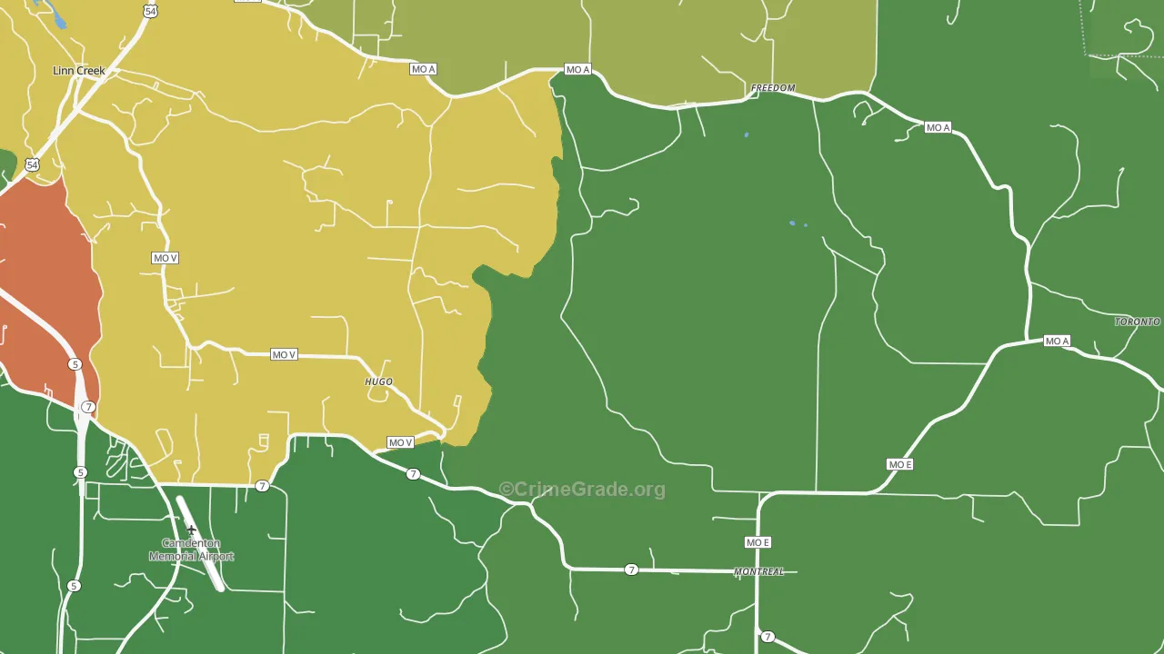 Montreal, MO Map of Theft Rates