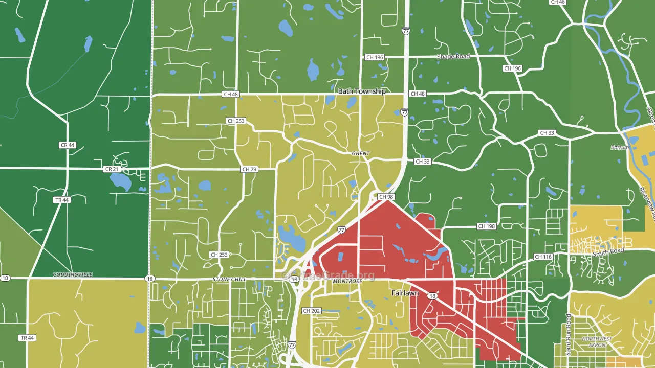 Montrose-Ghent, OH Map of Theft Rates