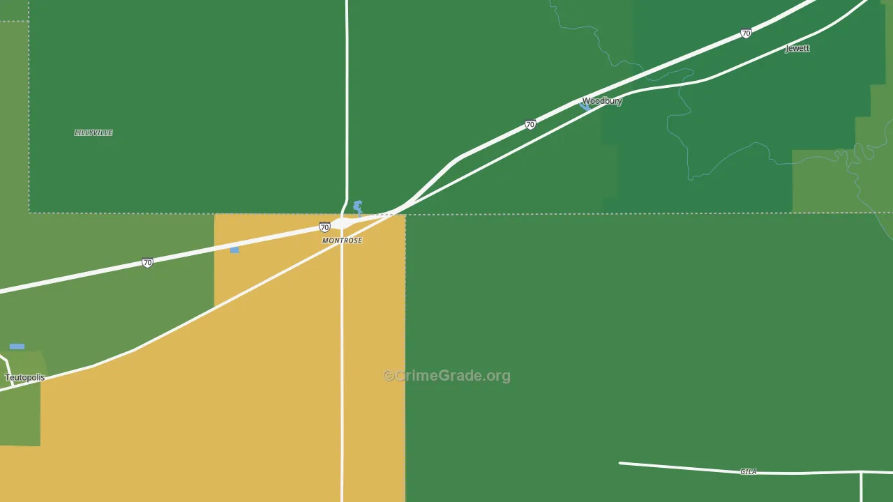 Montrose, IL Map of Theft Rates