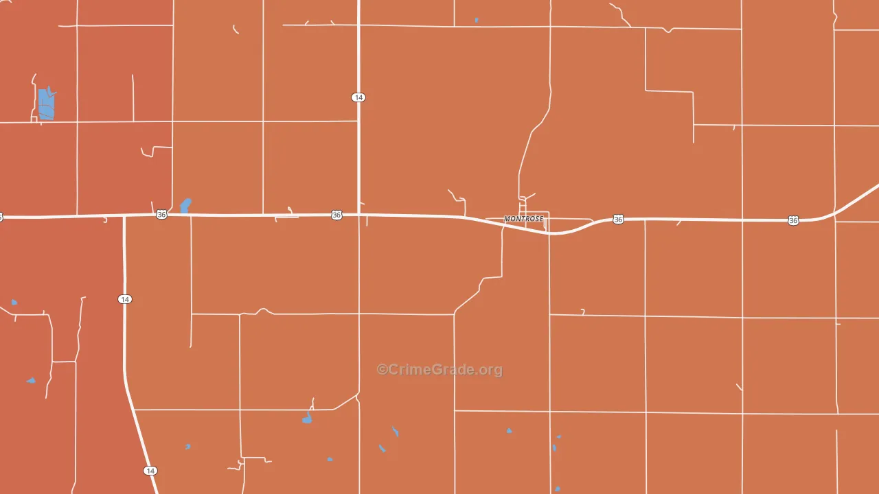 Montrose, KS Map of Theft Rates