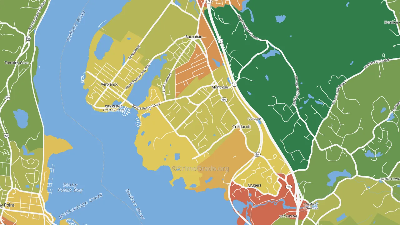 Montrose, NY Map of Theft Rates