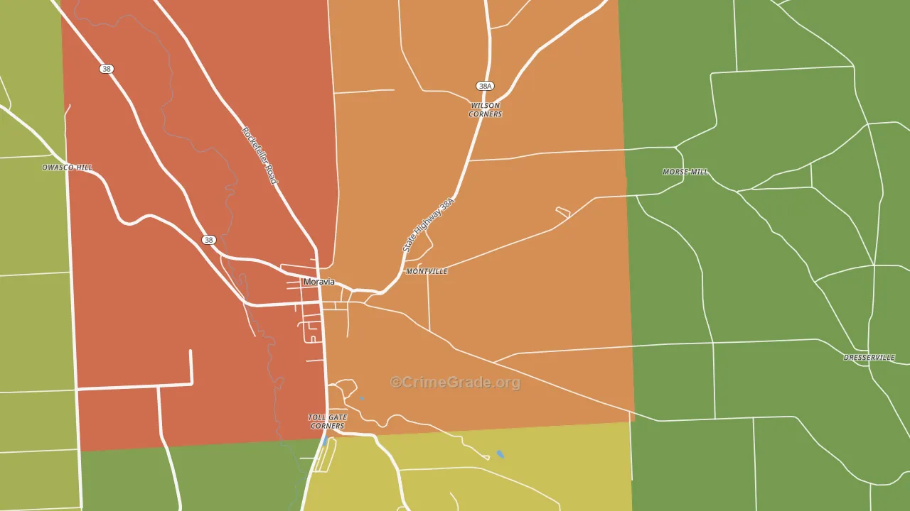 Montville, NY Map of Theft Rates