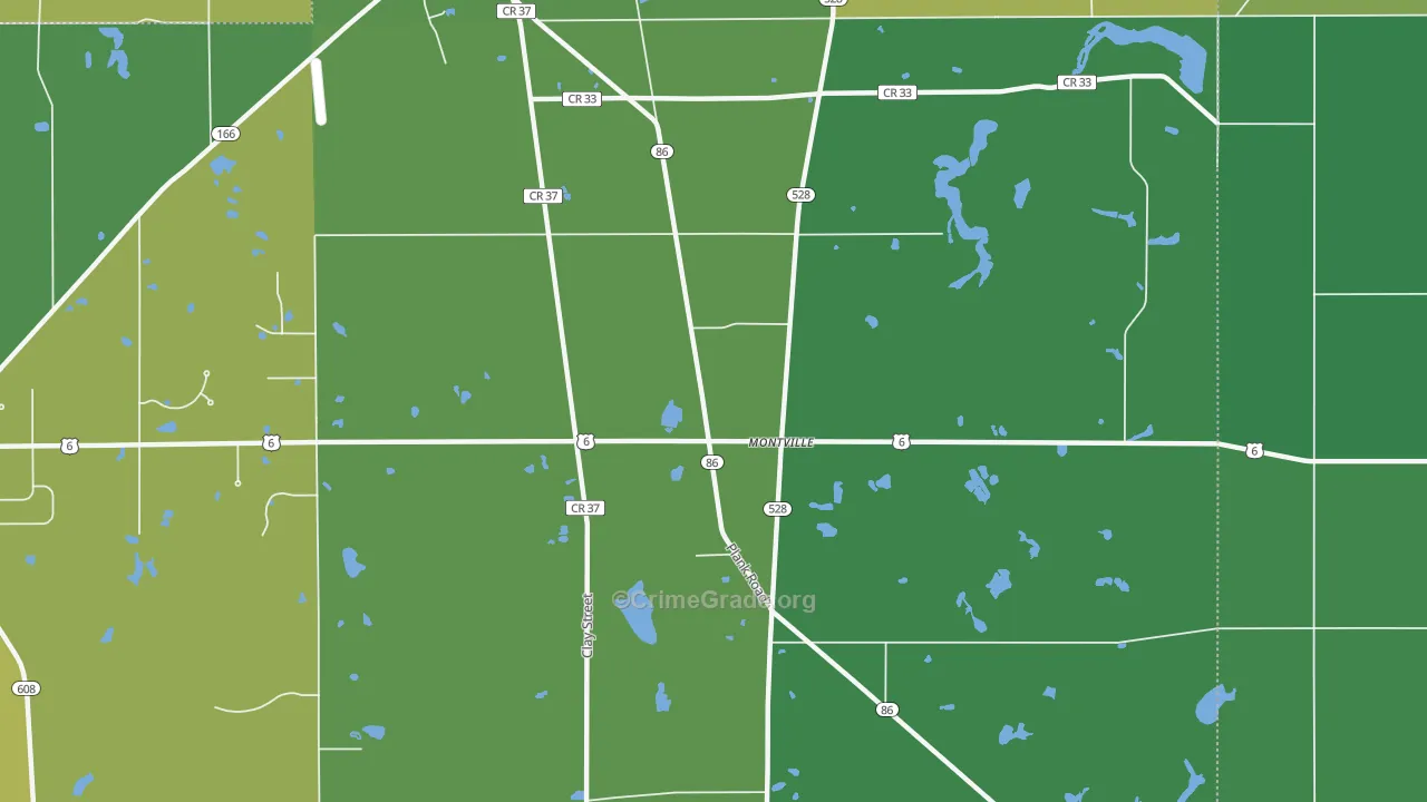 Montville, OH Map of Theft Rates