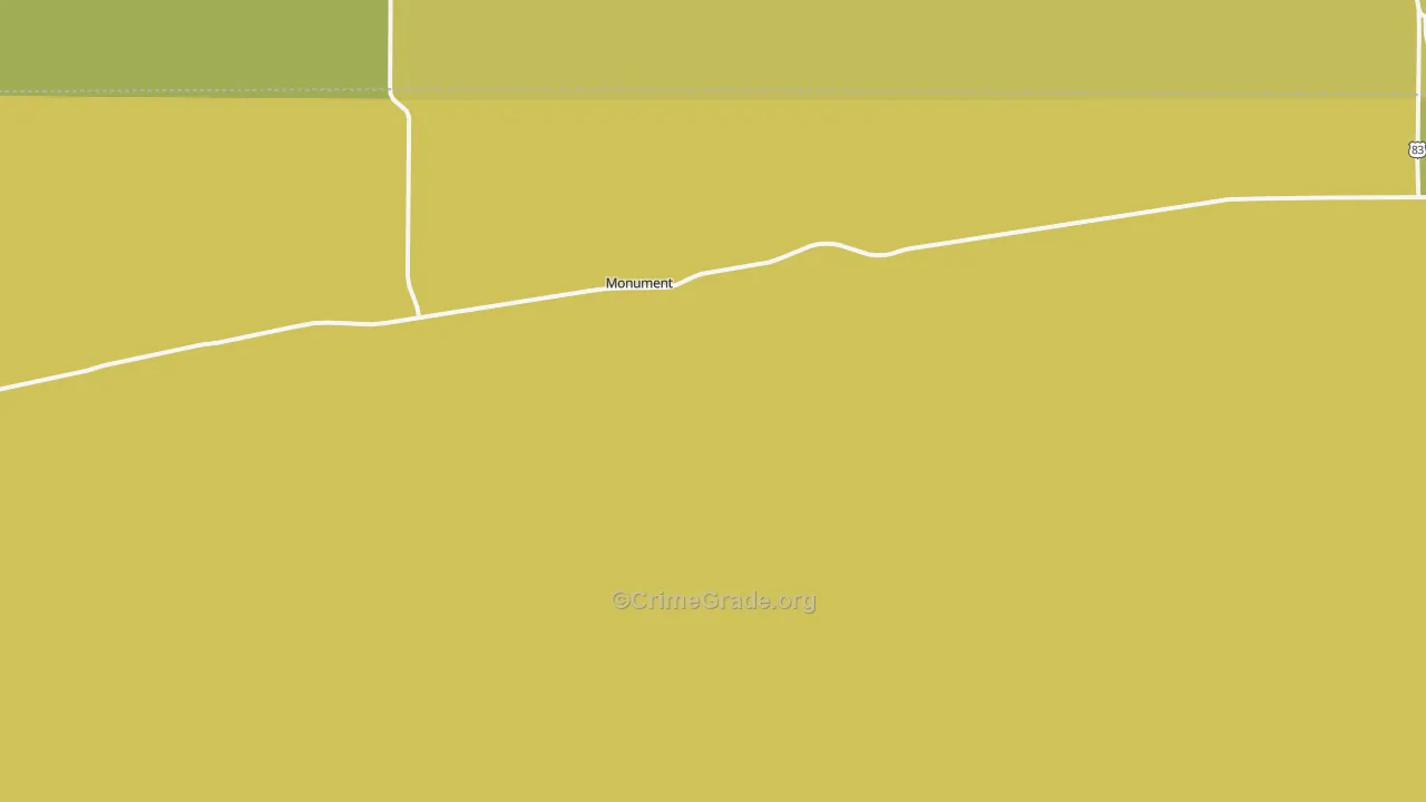 Monument, KS Map of Theft Rates