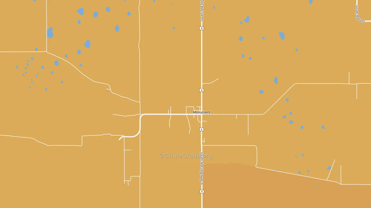 Monument, NM Map of Theft Rates
