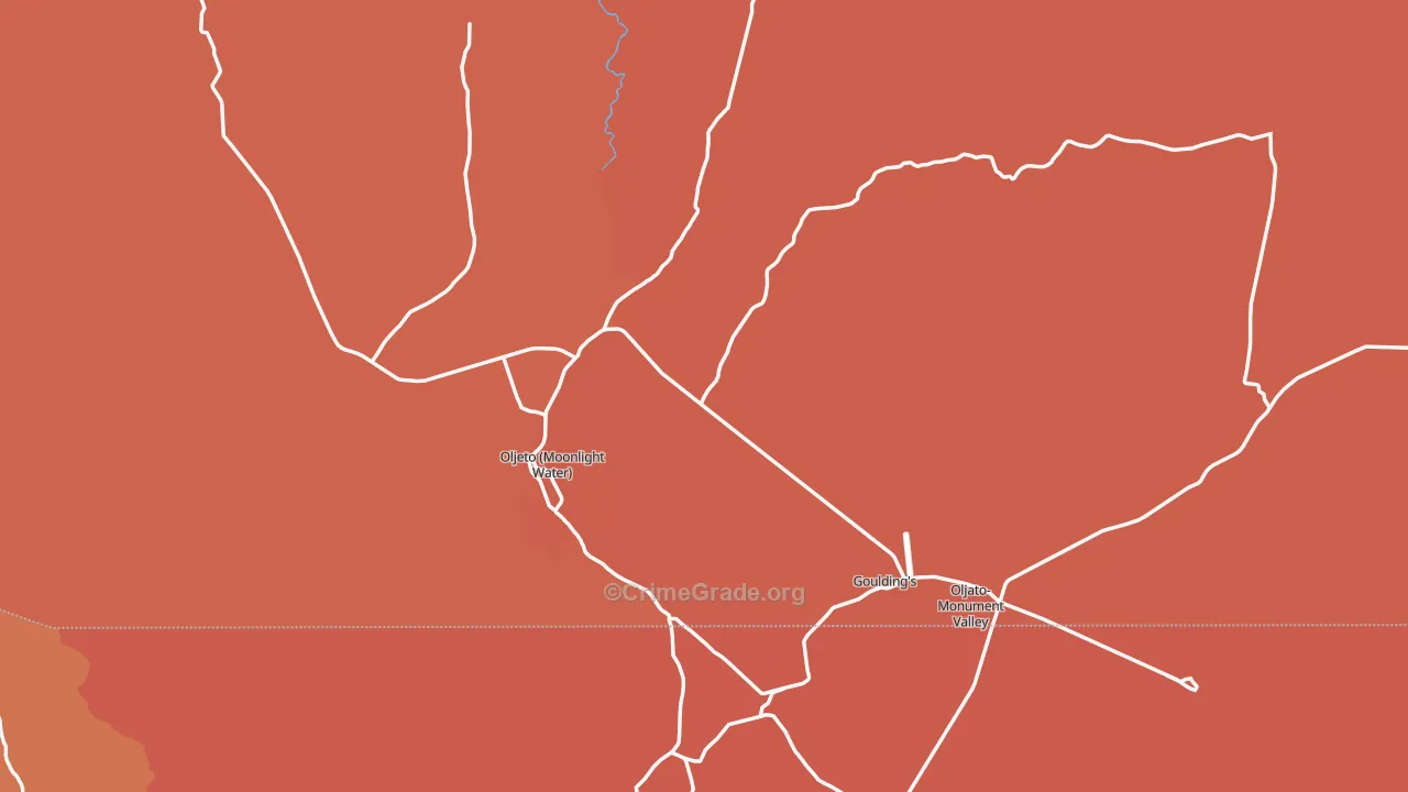 Monument Valley, UT Map of Theft Rates