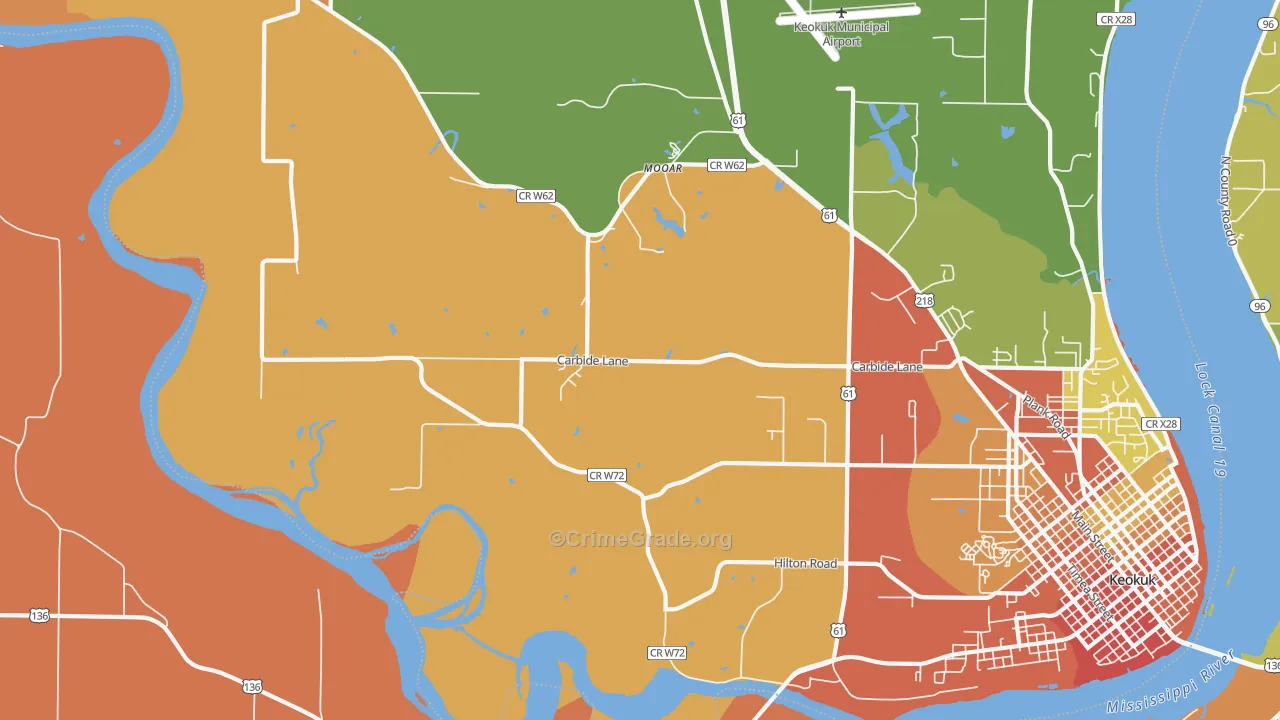 Mooar, IA Map of Theft Rates
