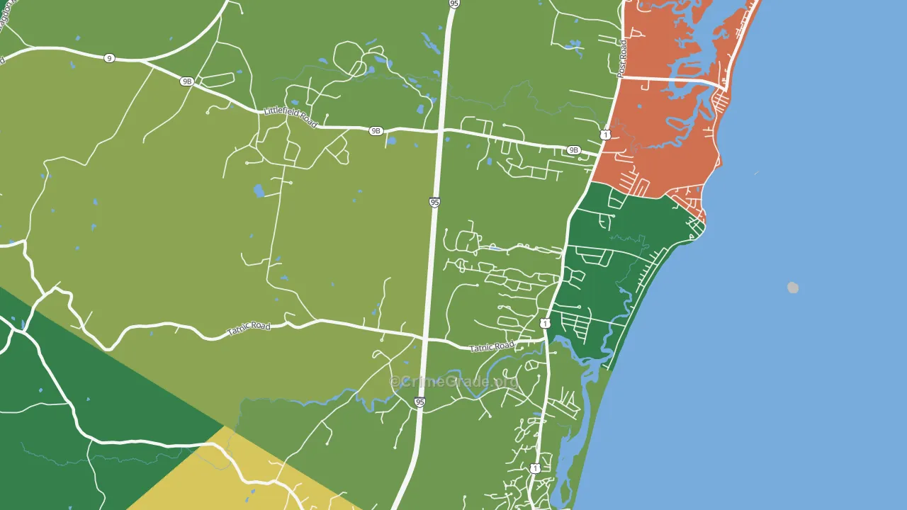Moody, ME Map of Theft Rates