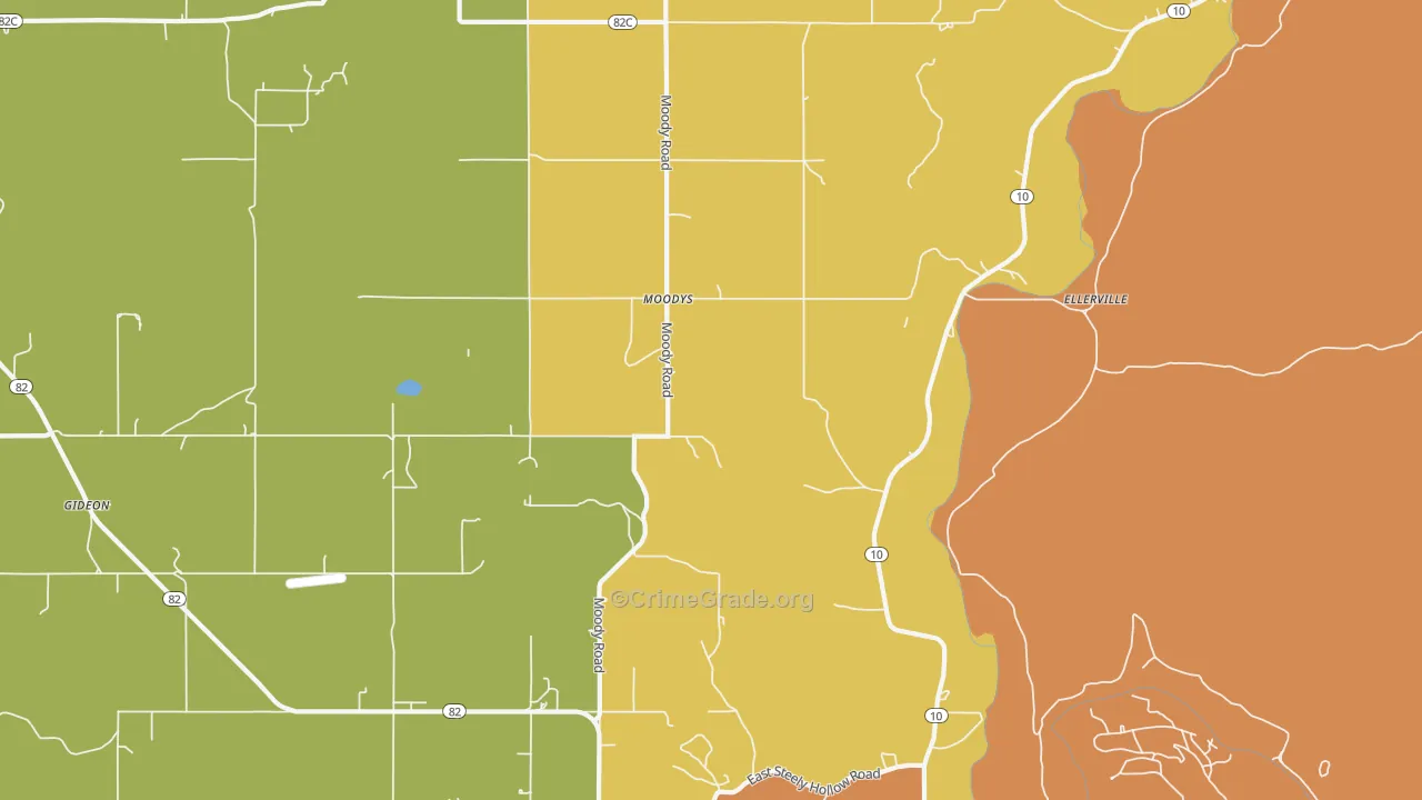 Moodys, OK Map of Theft Rates