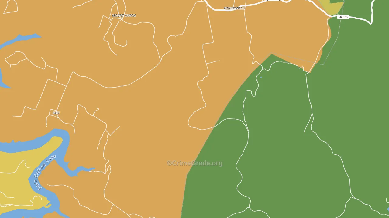 Moodyville, TN Map of Theft Rates