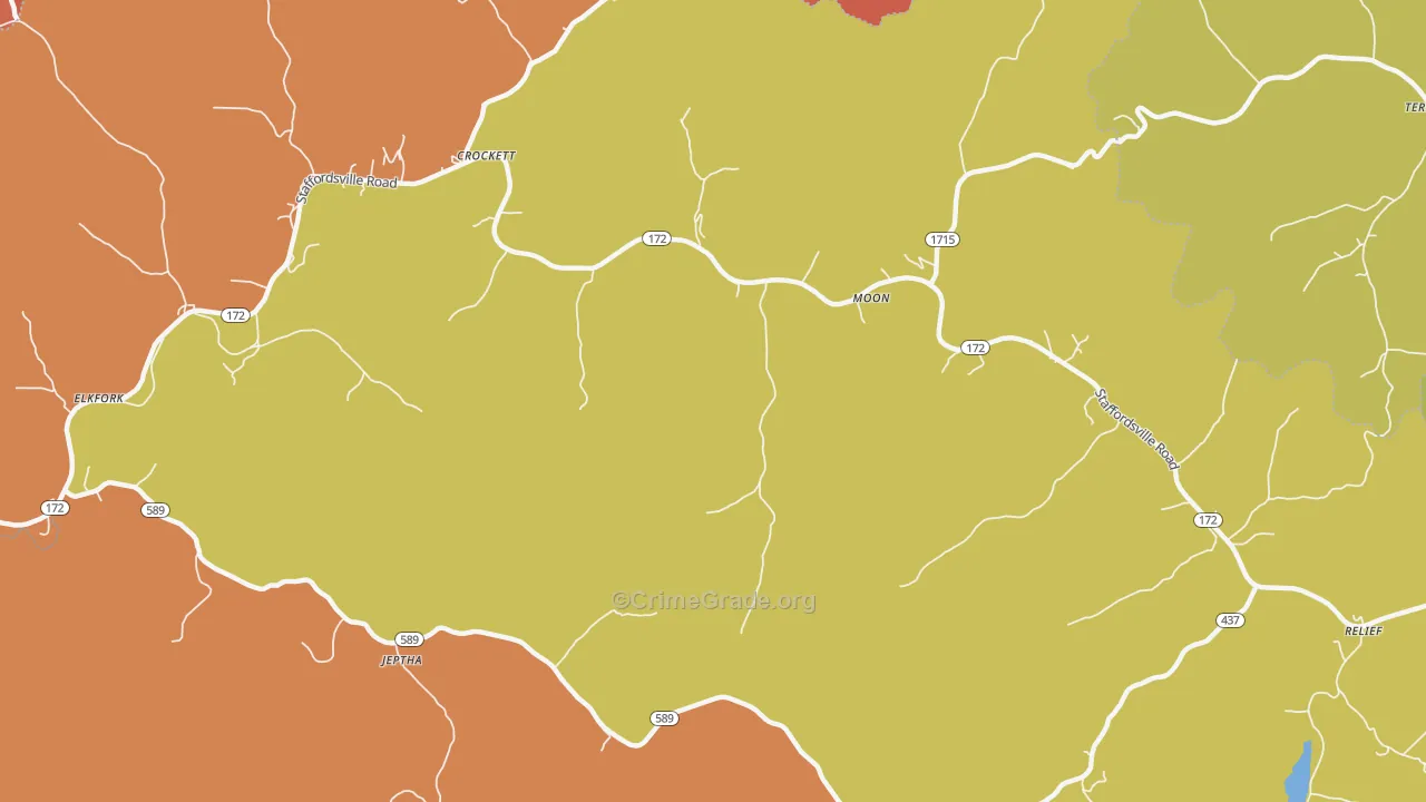 Moon, KY Map of Theft Rates