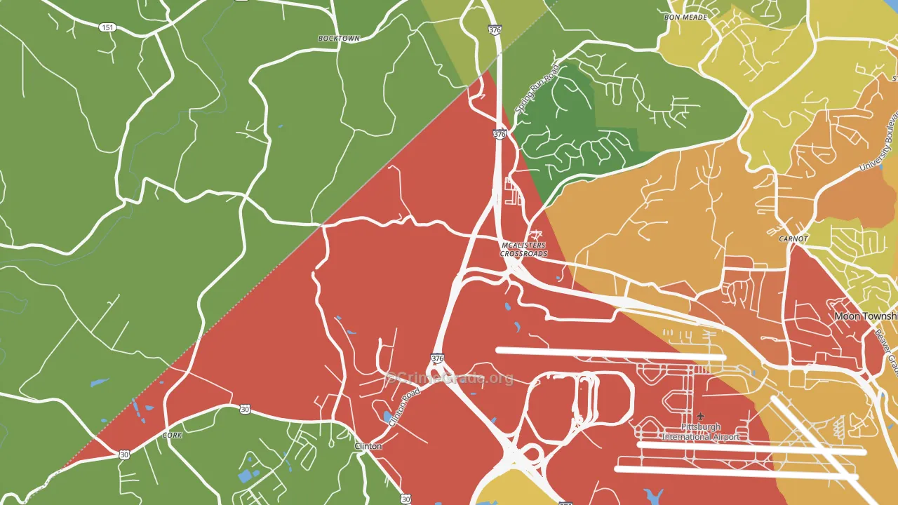 Moon, PA Map of Theft Rates