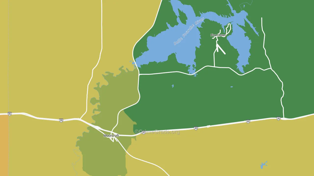 Moorcroft, WY Map of Theft Rates