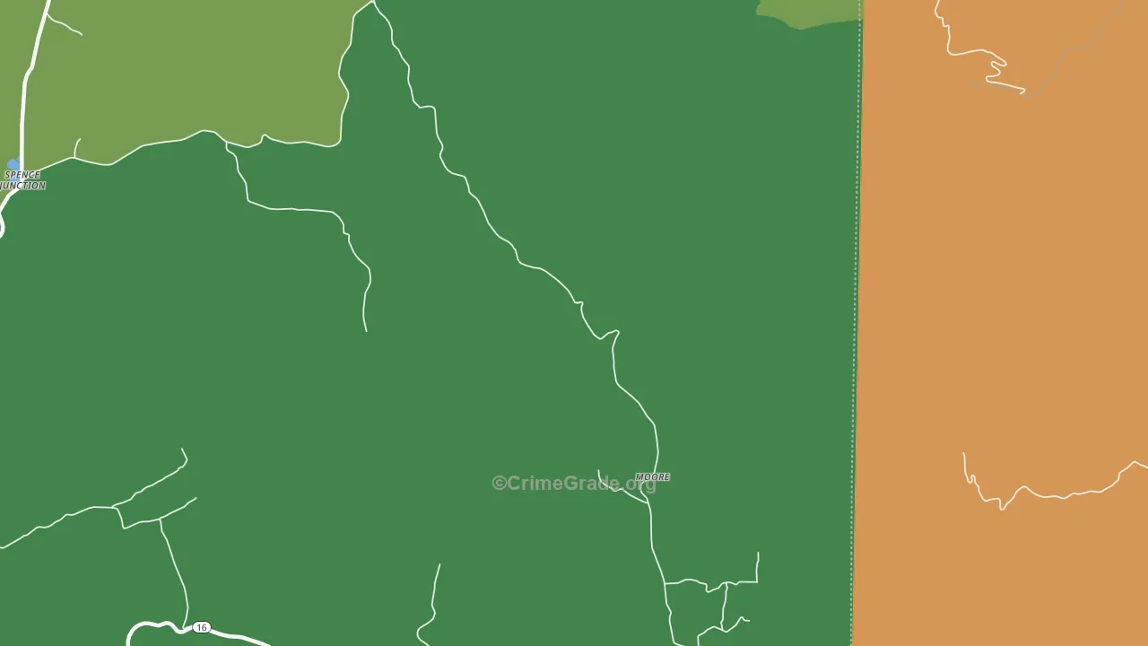 Moore, AR Map of Theft Rates