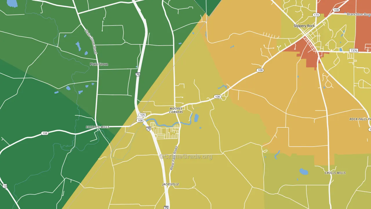 Moores Corners, PA Map of Theft Rates