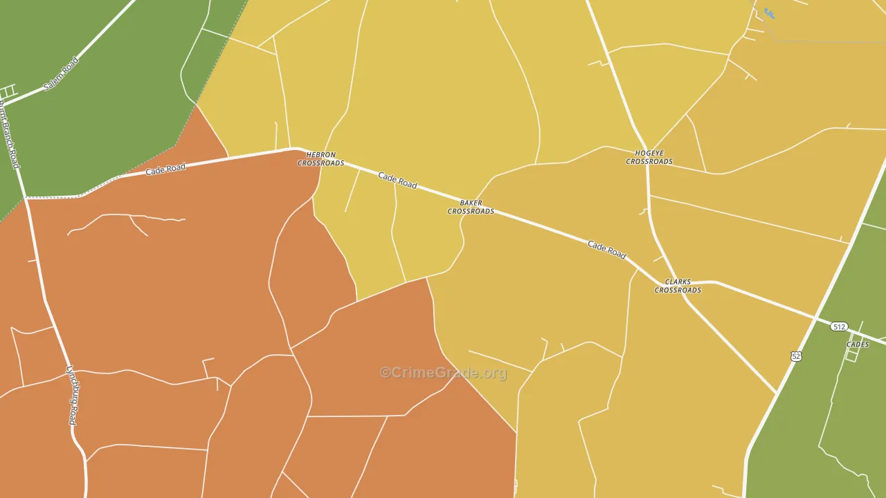 Moores Crossroads, SC Map of Theft Rates
