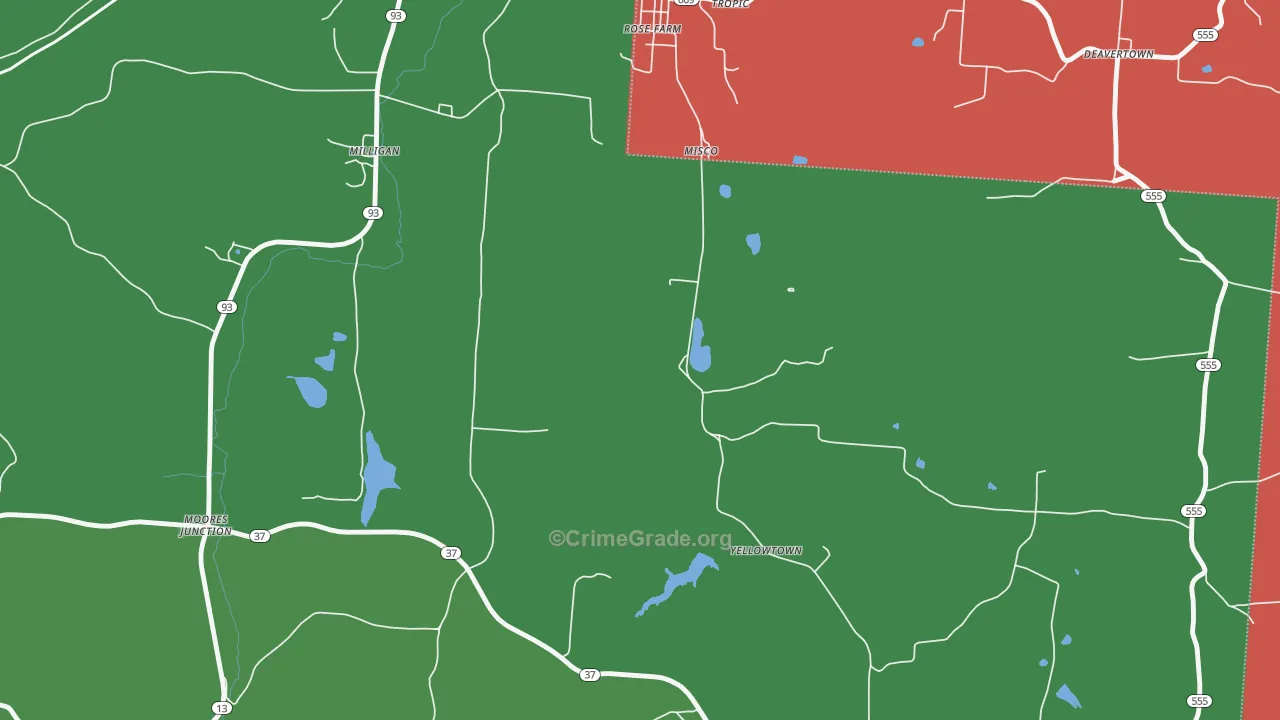 Moores Junction, OH Map of Theft Rates