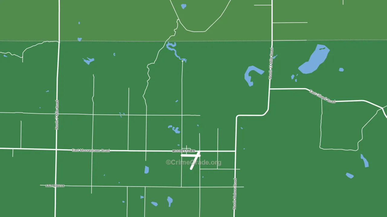 Moorestown, MI Map of Theft Rates