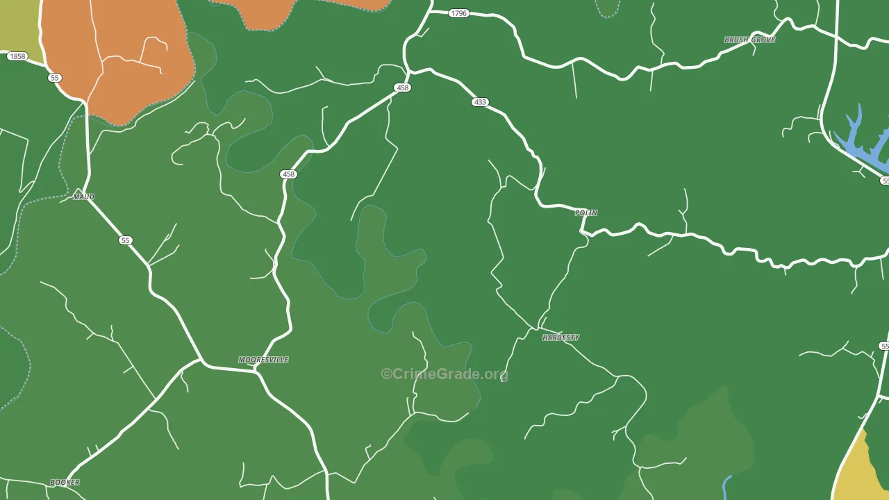 Mooresville, KY Map of Theft Rates