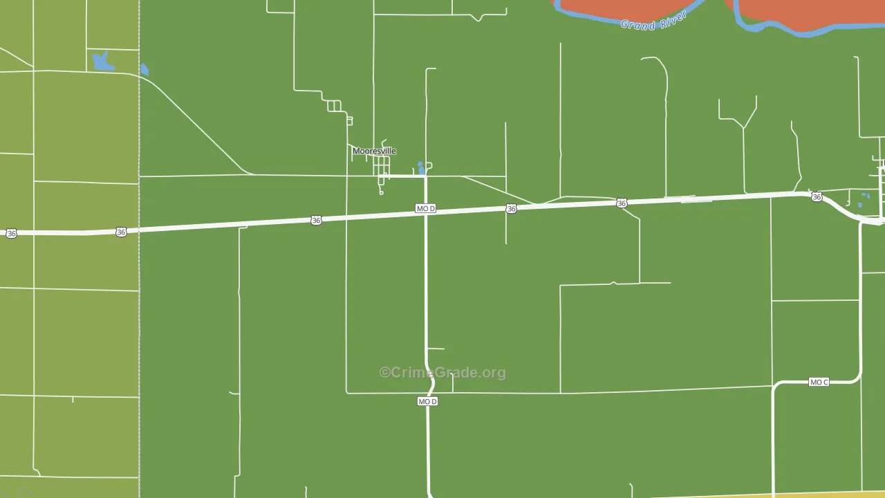 Mooresville, MO Map of Theft Rates