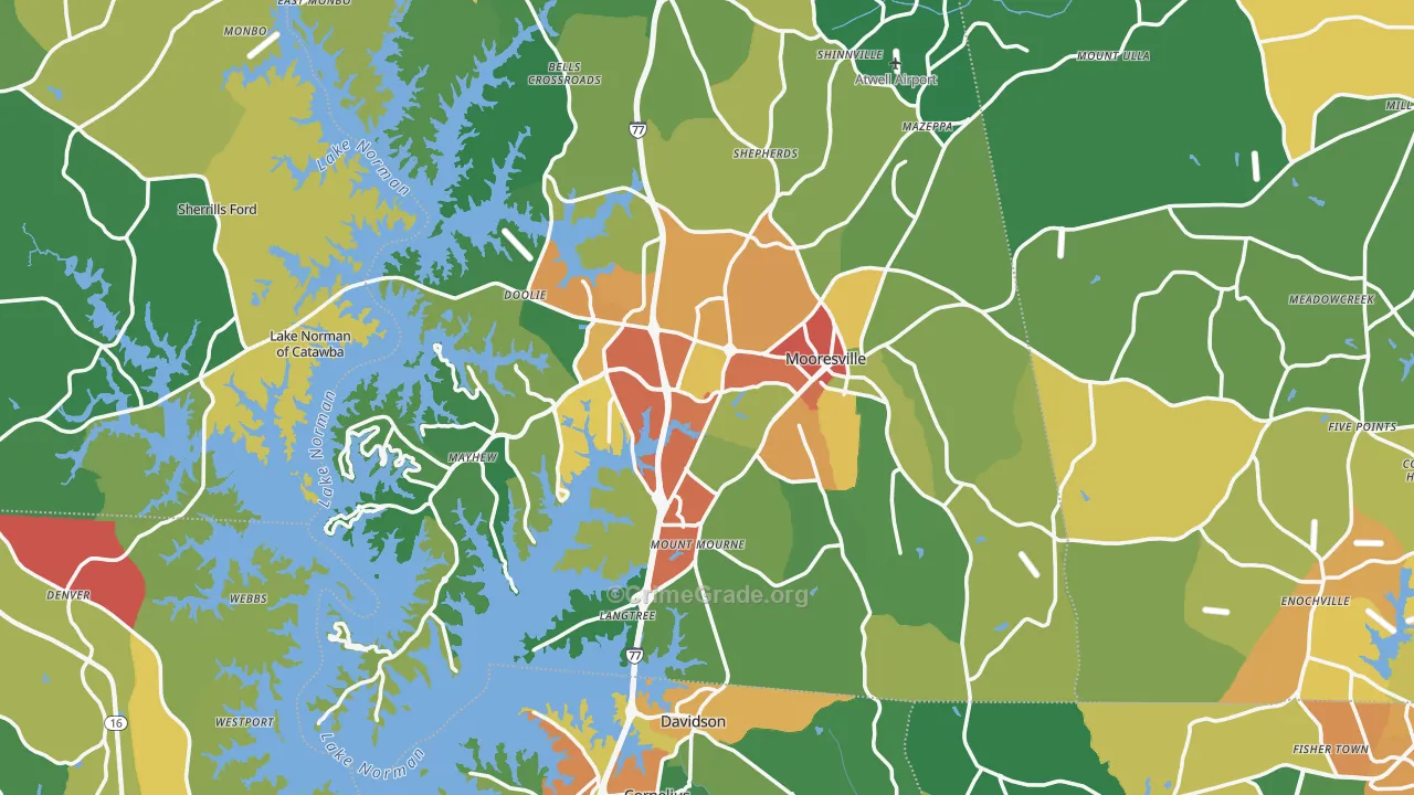 Mooresville, NC Map of Theft Rates