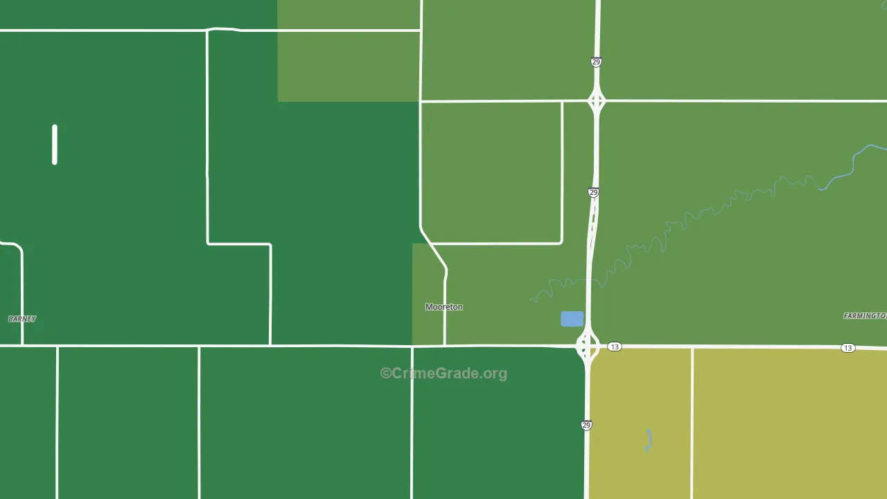 Mooreton, ND Map of Theft Rates