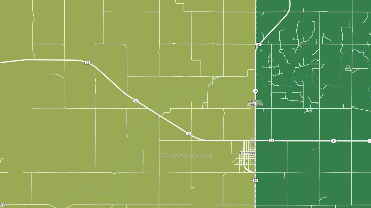 Moorewood, OK Map of Theft Rates
