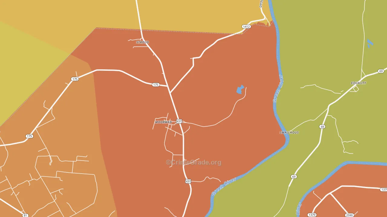 Moorman, KY Map of Theft Rates