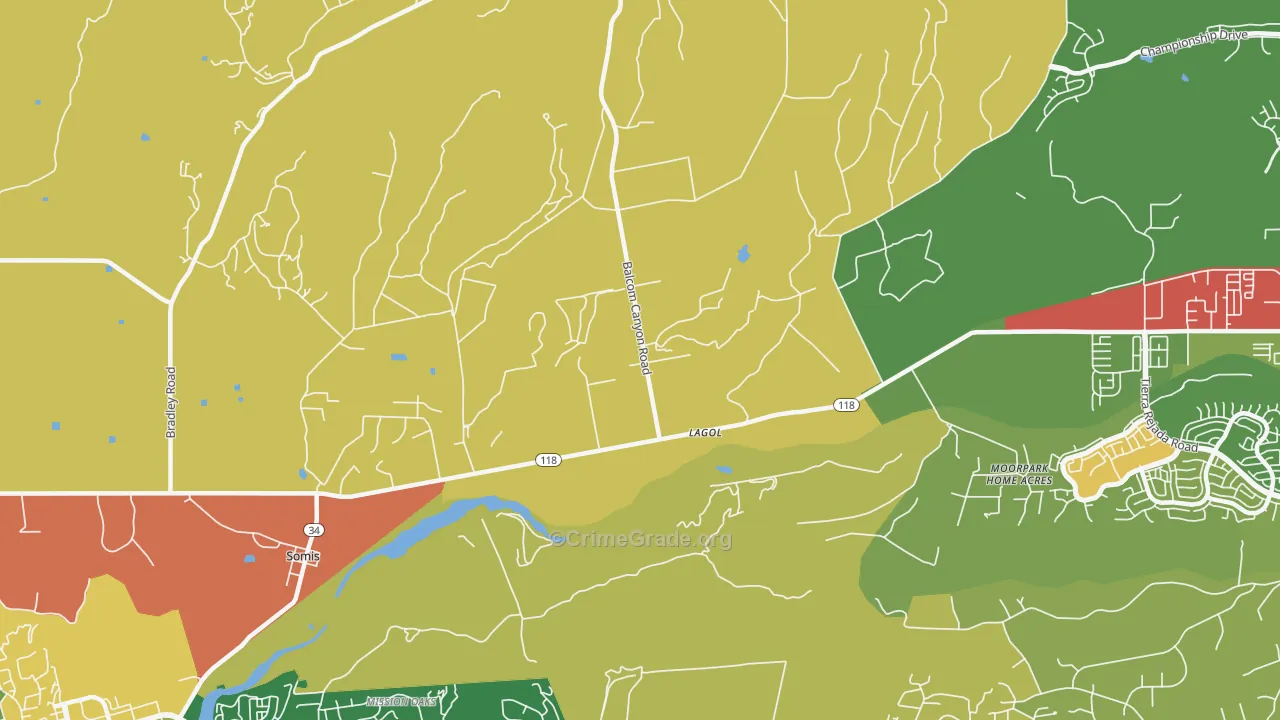 Moorpark Home Acres, CA Map of Theft Rates