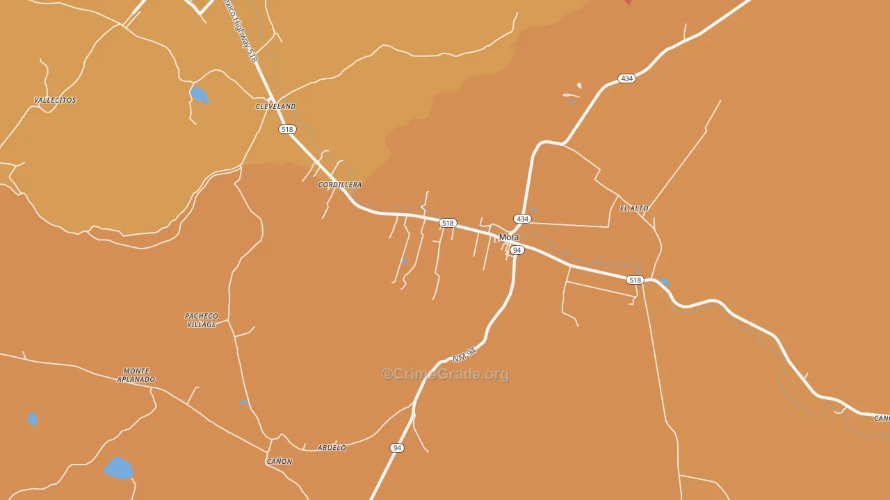 Mora, NM Map of Theft Rates