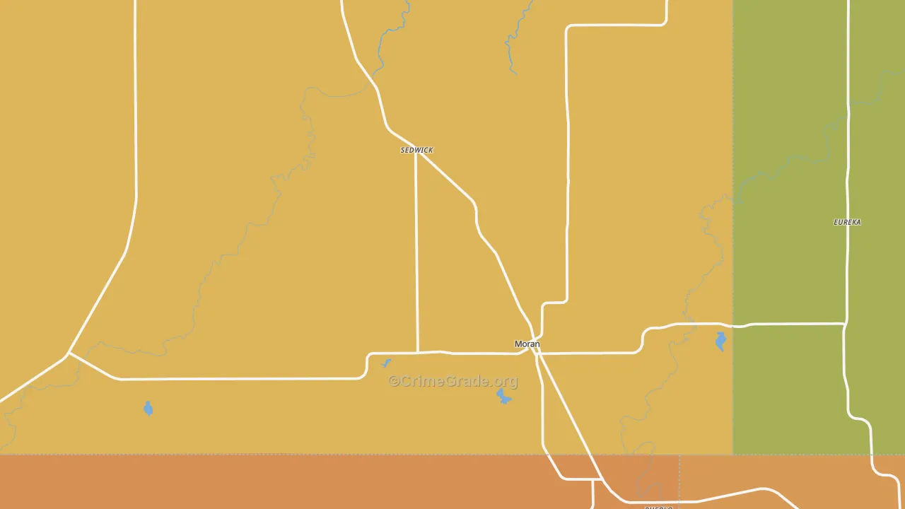 Moran, TX Map of Theft Rates