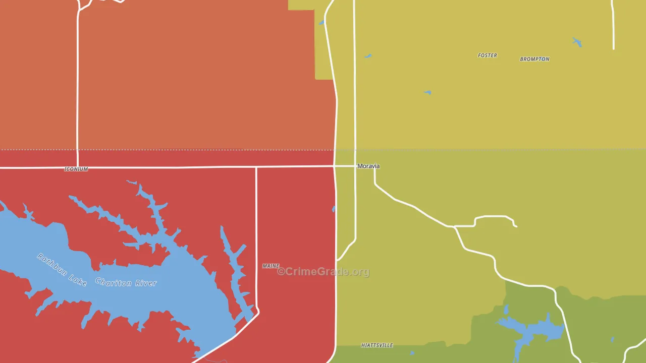 Moravia, IA Map of Theft Rates