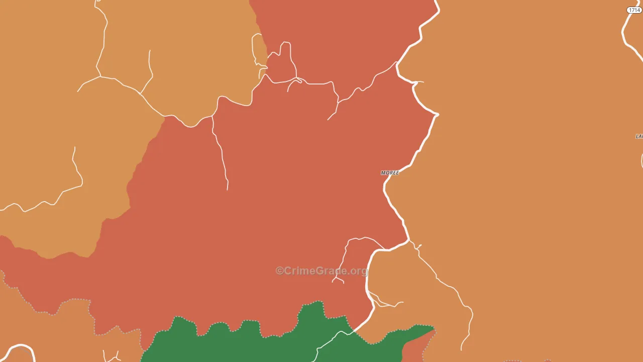 Moree, KY Map of Theft Rates