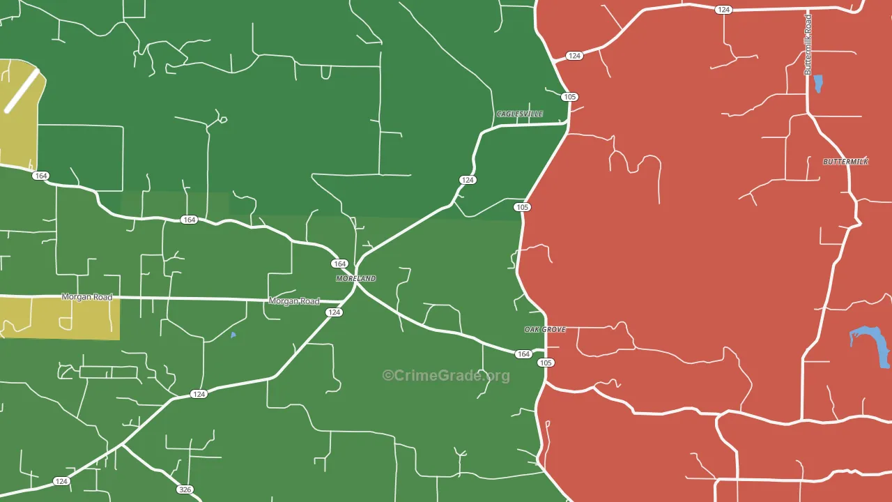 Moreland, AR Map of Theft Rates