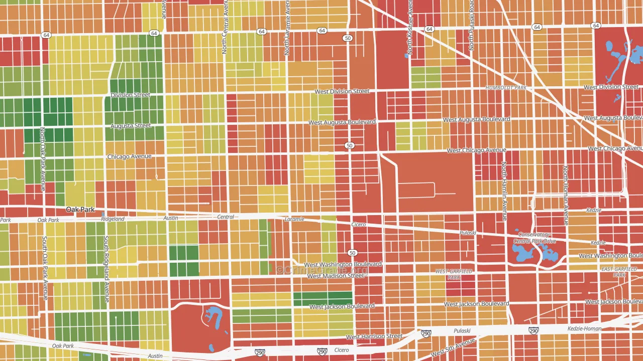 Moreland, Chicago, IL Map of Theft Rates