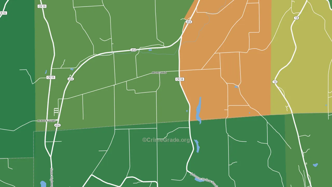 Moreland, NY Map of Theft Rates
