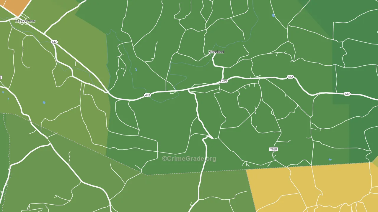 Moreland, PA Map of Theft Rates